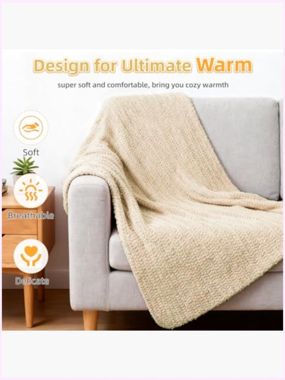 Complete Blanket Crochet Kit for Beginners with Chenille Yarn & Video Tutorial - Picture 2 of 6